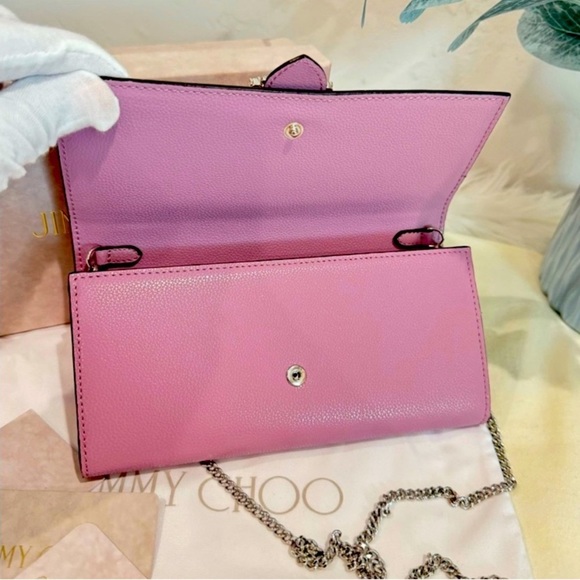 JIMMY CHOO Cheri Wallet on Chain w/Dust Bag, Authentic. Full Inclusion, EUC - Picture 4 of 12